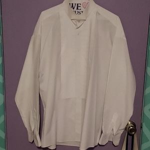 Domani Platinum tux shirt, size L (16-16 1/2), white